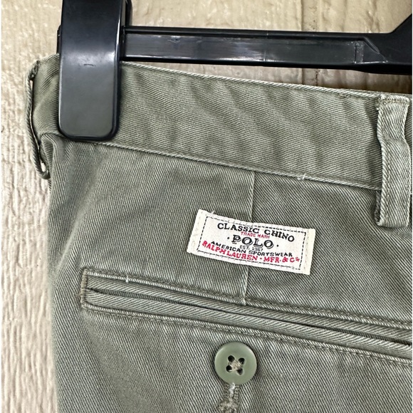 POLO Ralph Lauren Ladies All Cotton Olive Flat Front Chinos - Size 6 - Picture 5 of 12